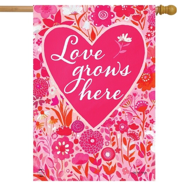 Love Grows Here Garden Flag