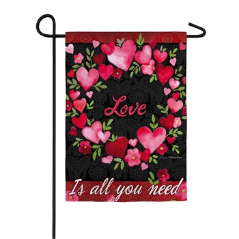 Love is all you need Wreath Garden Flag