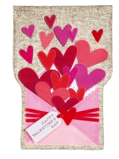 Valentine Envelope Applique Garden Flag