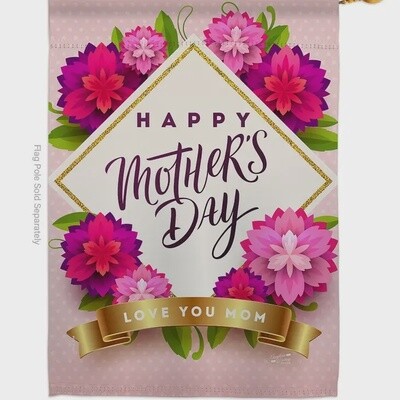 Pink Mothers Day Garden Flag