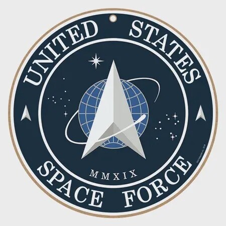 Military US Space Force Logo Round Wood Sign