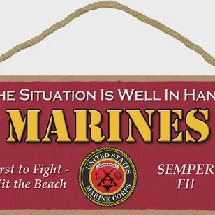 Military - U.S. Marines Wood Sign