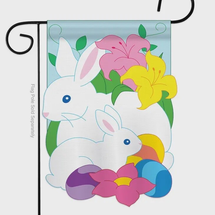 Spring Bunny Garden Flag