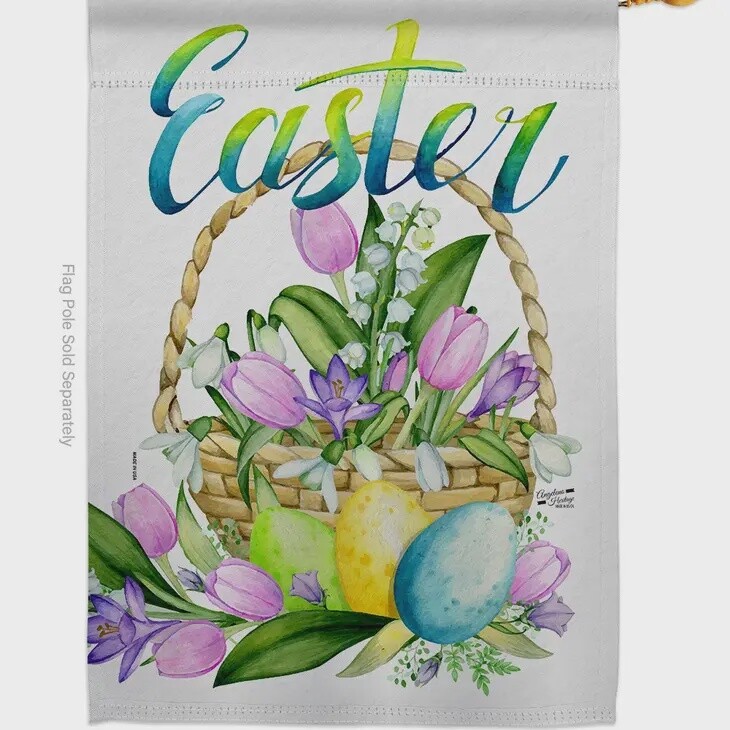 Spring Easter Baskets House Flag