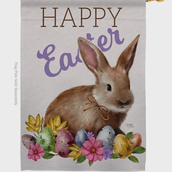 Bunny Eggs Springtime Garden Flag
