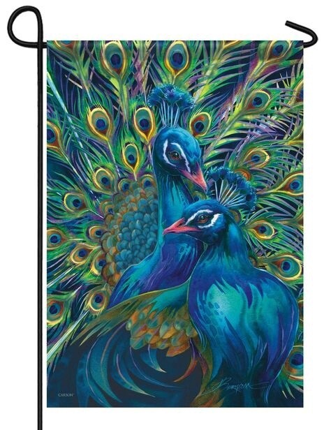 Peacock Pair Garden Flag