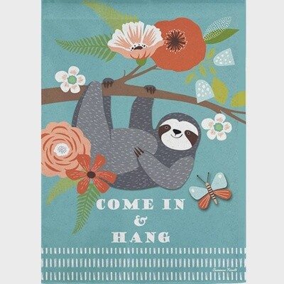 Come Hang Sloth Garden Flag