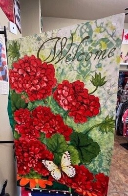 Welcome Flower House Flag