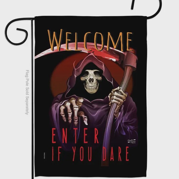 Enter If You Dare Halloween Garden Flag