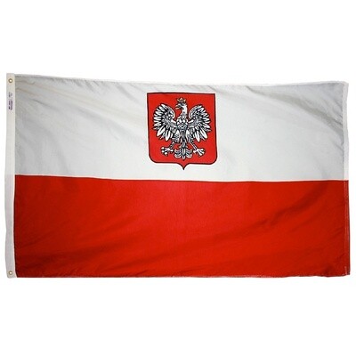 Poland with Eagle Nylon Flag