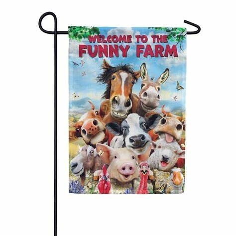 Funny Farm Garden Flag