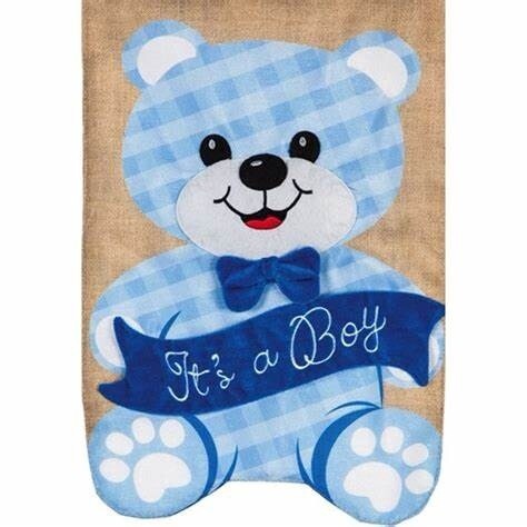 Its a Boy Teddy Garden Flag