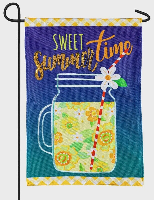 Sweet Summertime Mason Jar Garden Flag