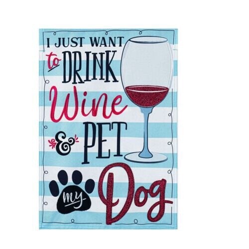 Wine and Pet Garden Flag