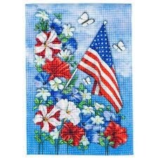 Patriotic Garden Waffle Garden Flag