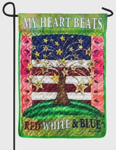 American Heart Beat Garden Flag