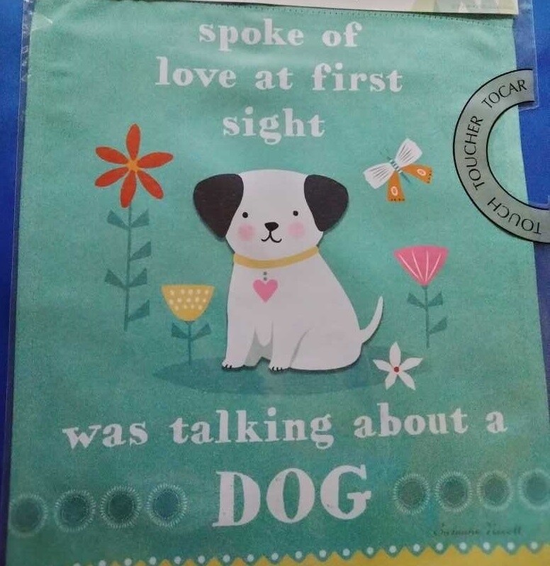 Dog Love at First Sight Suede Garden Flag