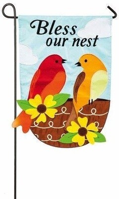 Bless Our Nest Applique Garden Flag