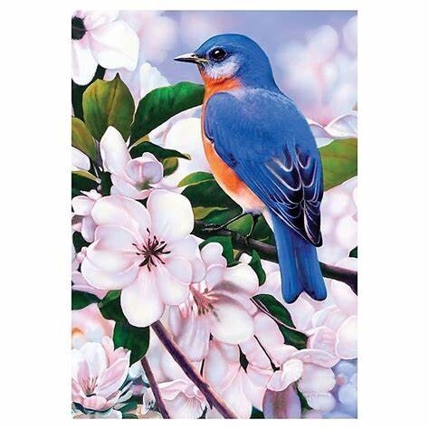 Captivating Bluebird Garden Flag