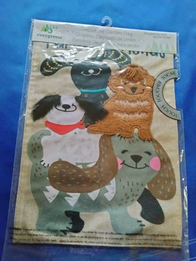 Dogs Applique Garden Flag