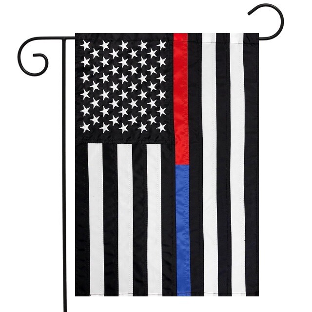 Thin Red Blue Garden Flag