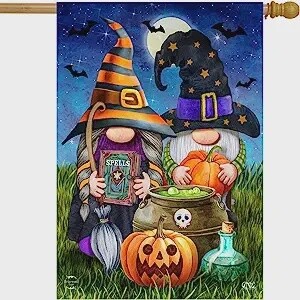Halloween Gnomes House Flag