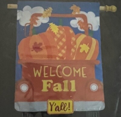 Welcome Fall Pickup Applique House Flag