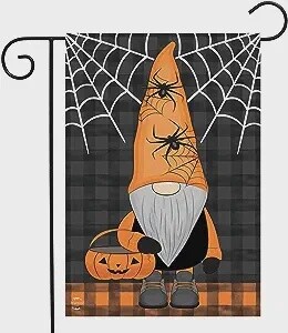 Trick Or Treat Gnome Halloween Garden Flag