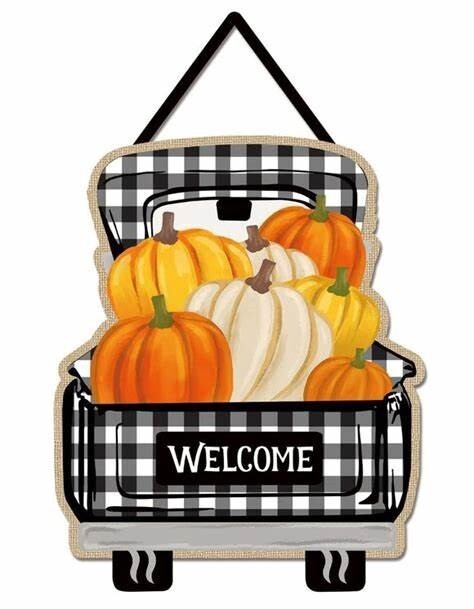 Pumpkin Fall Truck Door Hanger
