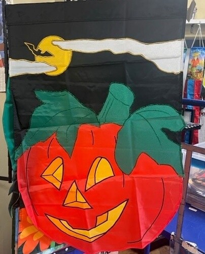 Pumpkin Applique House Flag