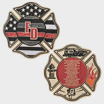 Challenge Coin Firefighters Prayer