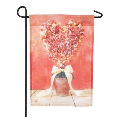 Roses Heart Garden Flag