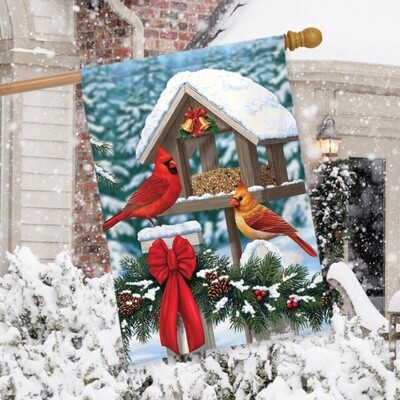 Cardinals Christmas Feast House Flag