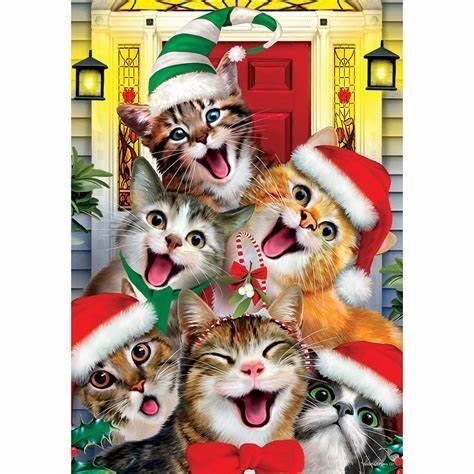 Christmas Cats Garden Flag