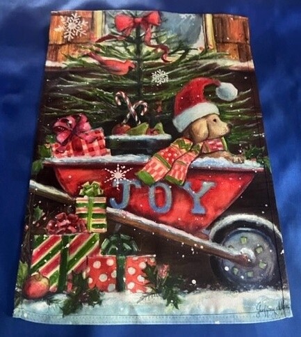 Christmas Puppy Joy Garden Flag