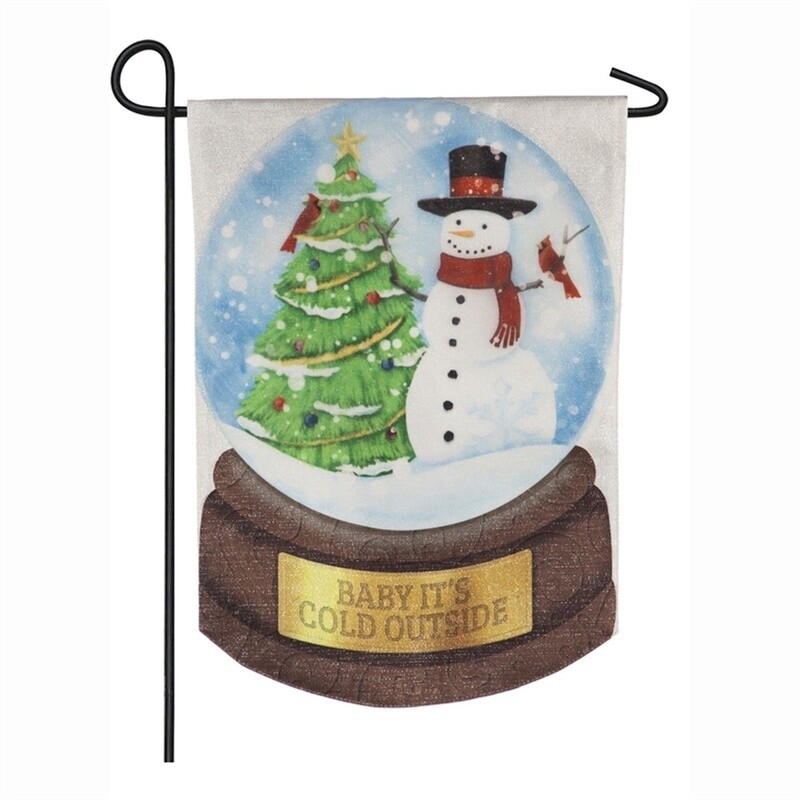 Snowman Globe Garden Flag