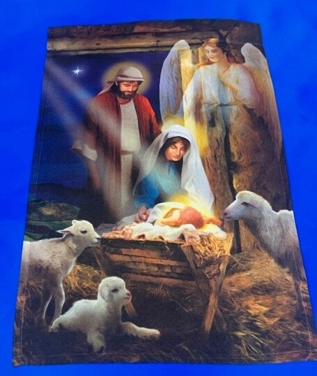 Nativity Manger Garden Flag