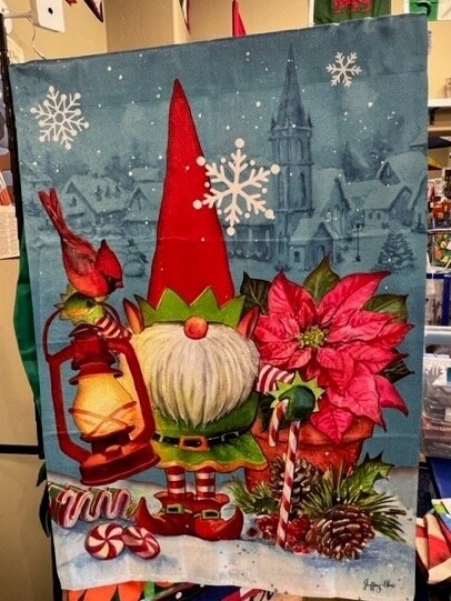 Gnome Christmas House Flag