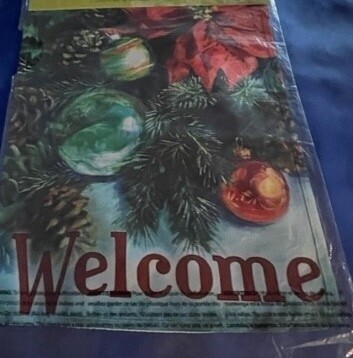 Welcome Christmas Tree Branch Garden Flag