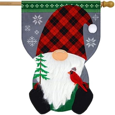 Winter Gnome Burlap Garden Flag