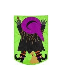 Witch Splat with Broom Garden Flag