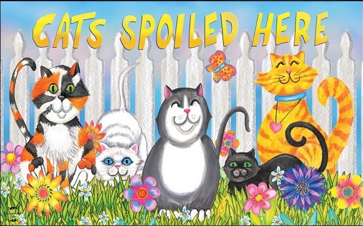 Cats Spoiled Here House Flag