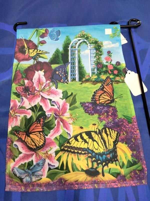 Butterly Arch Garden Flag