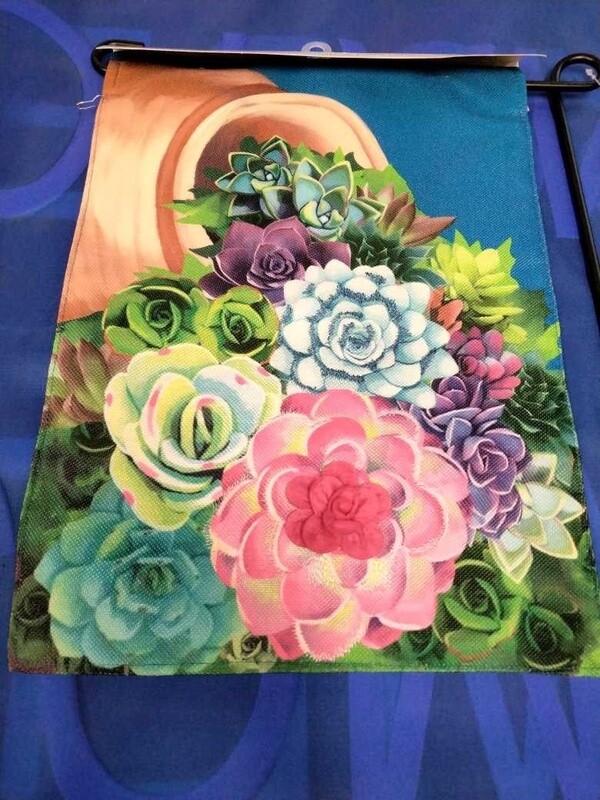 Succulents Garden Flag