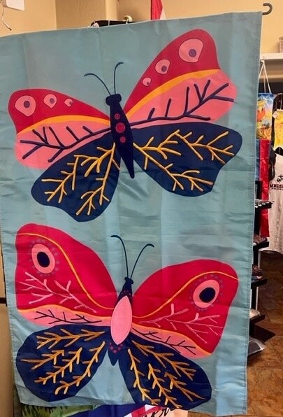 Butterfly Applique House Flag