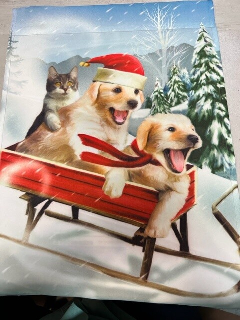 Sled Puppies Garden Flag