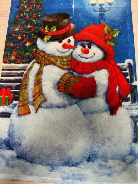 Snow Couple Garden Flag