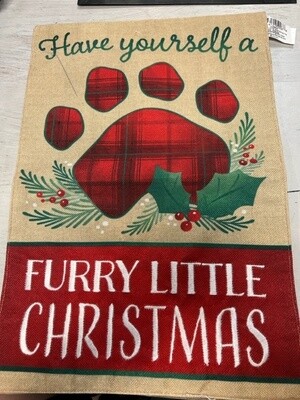 Furry Little Christmas Garden Flag
