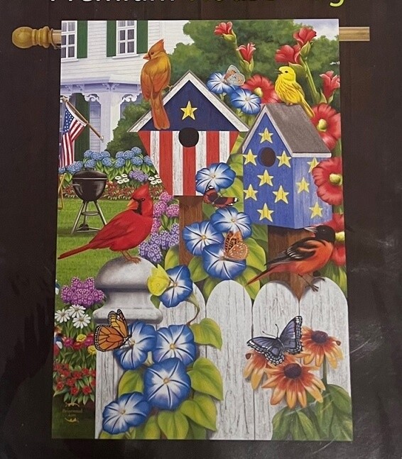 Patriotic Birdhouses House Flag