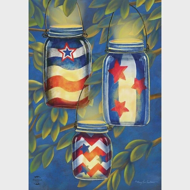 Patriotic Luminaries House Flag